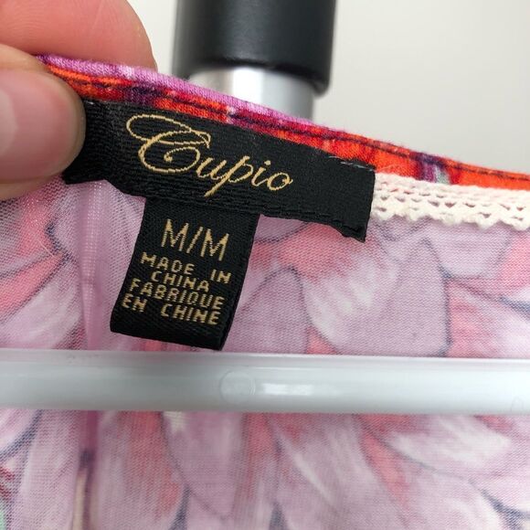 Cupio Front drape, floral, sleeveless top/ Sz M - Picture 4 of 5